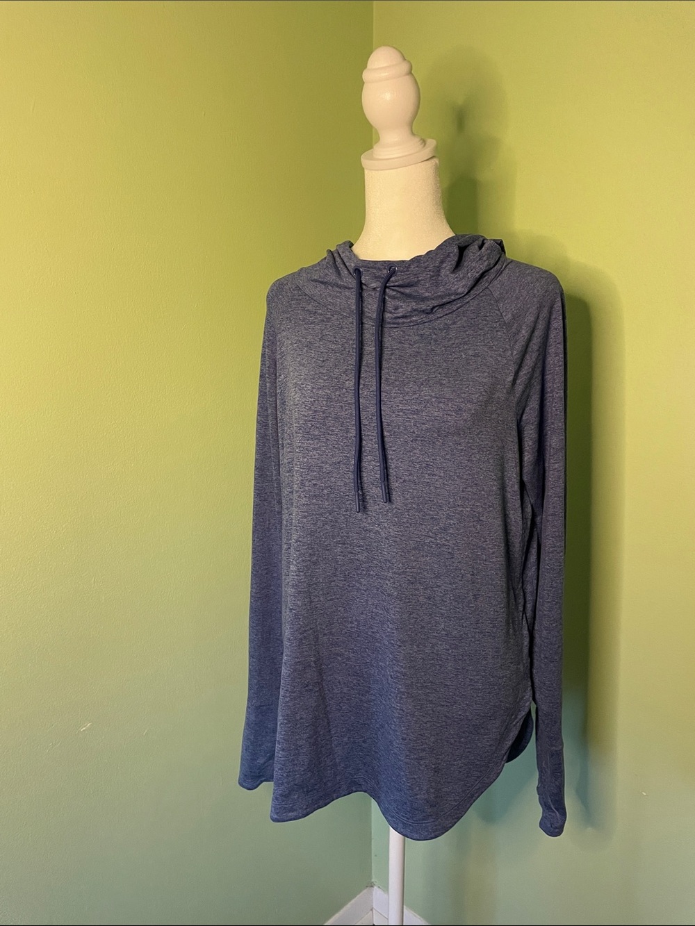 Athleta Heathered Navy Blue Lightweight Hoodie